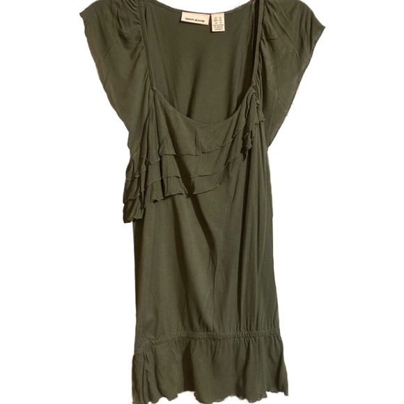 DKNY Women’s Plus Size XL (16) Ruffle Green Top - Picture 1 of 7